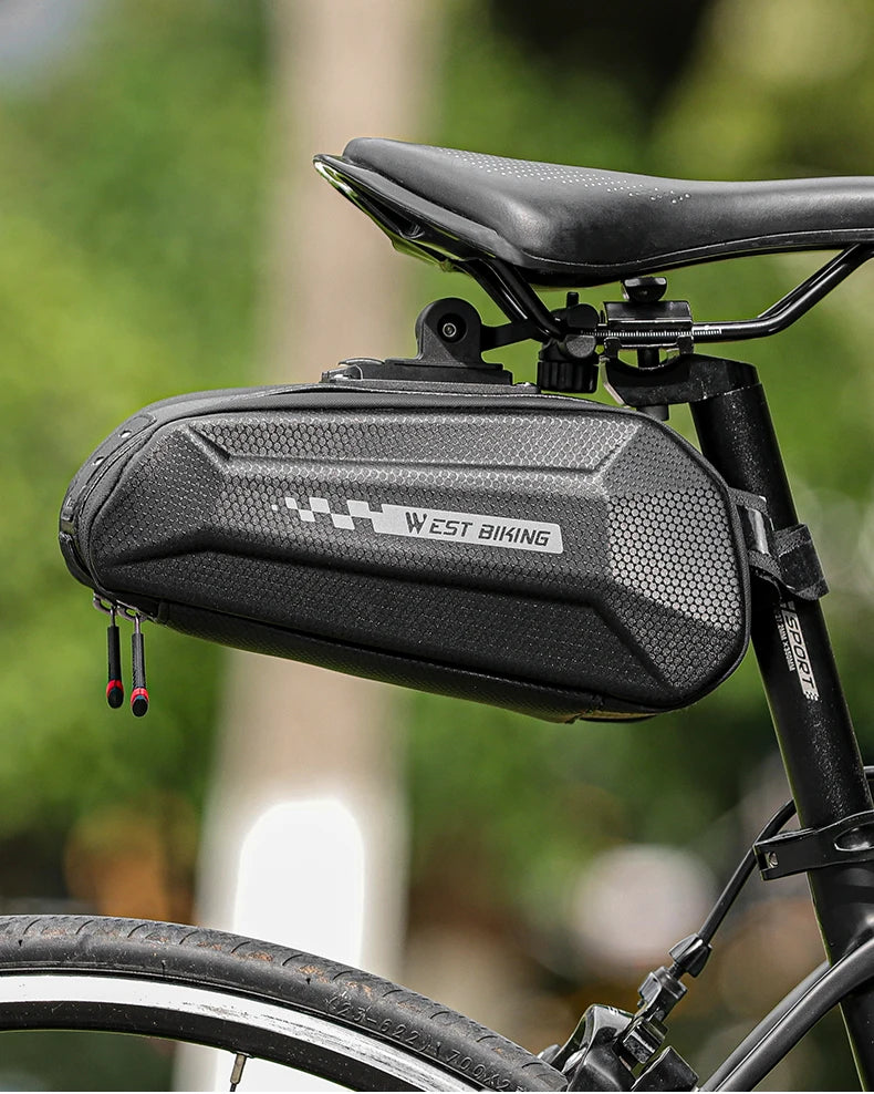 WEST BIKING-Sacoche de selle de vélo à coque rigide étanche, sac à outils sous le siège, sacoche à dégagement rapide, accessoires de vélo, VTT, vélo de route