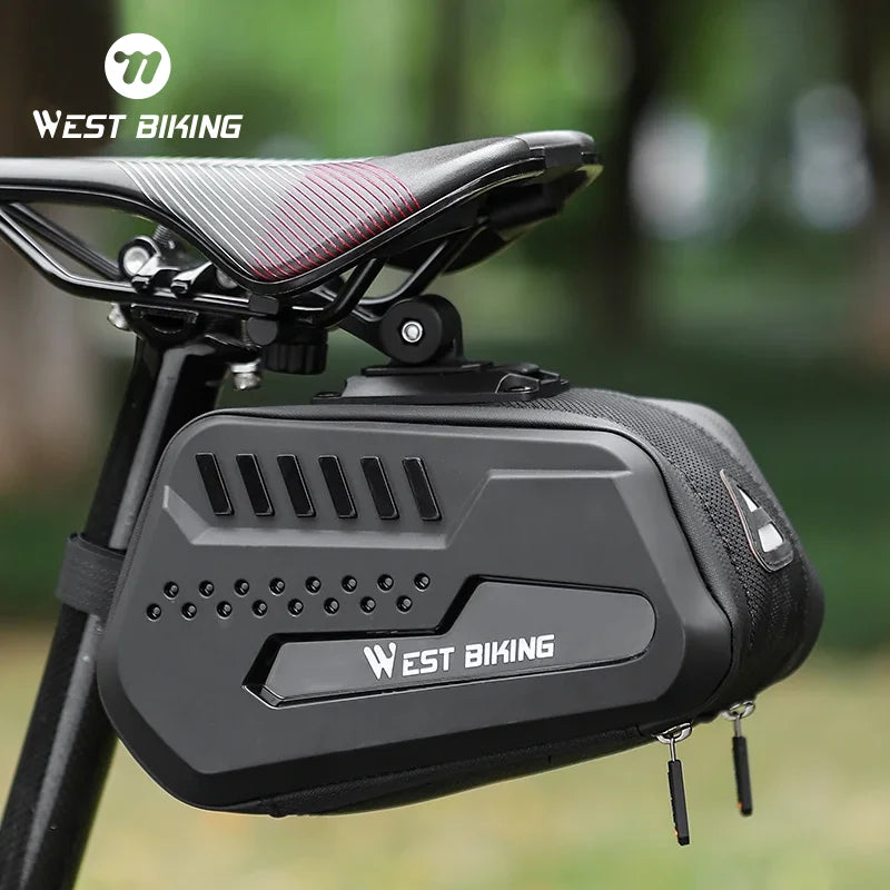 WEST BIKING-Sacoche de selle de vélo à coque rigide étanche, sac à outils sous le siège, sacoche à dégagement rapide, accessoires de vélo, VTT, vélo de route