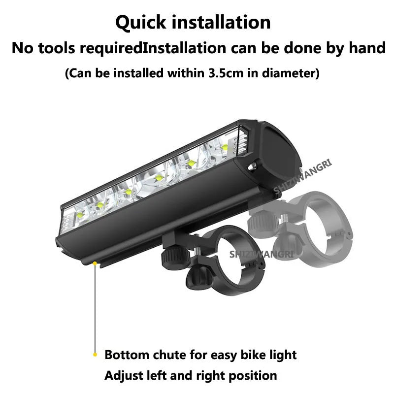 Lampe frontale étanche à 5 LED pour vélo 8000 mAh, lampe torche rechargeable 5200 lm, accessoires de vélo