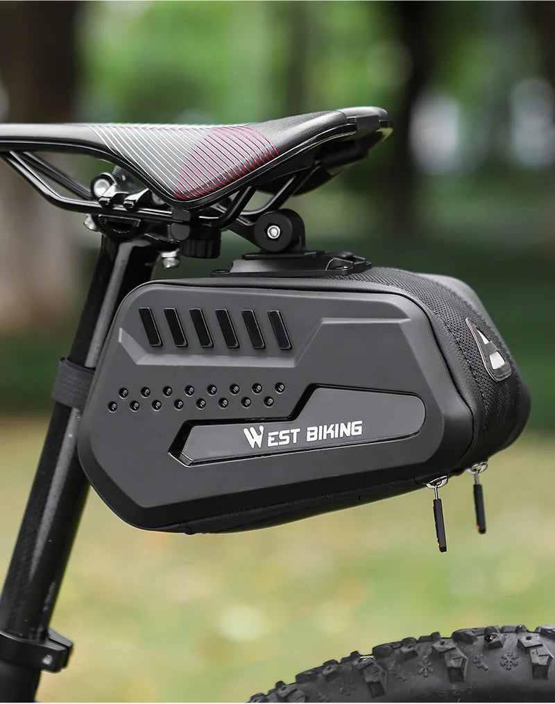 WEST BIKING-Sacoche de selle de vélo à coque rigide étanche, sac à outils sous le siège, sacoche à dégagement rapide, accessoires de vélo, VTT, vélo de route